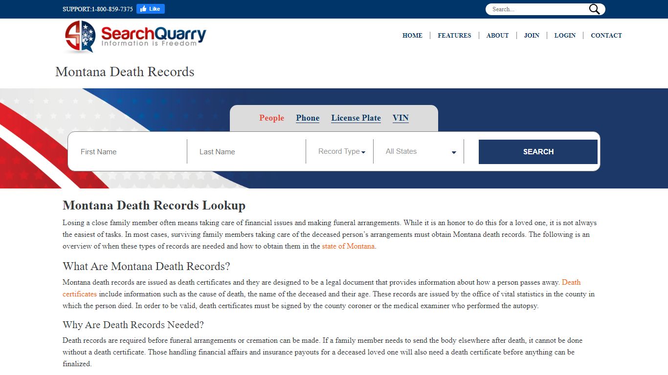 Enter a Name to View Montana Death Records - SearchQuarry
